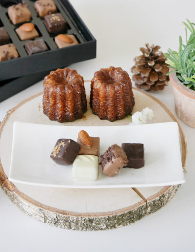 Nos Canelés peuvent servir de ganache pour des chocolats